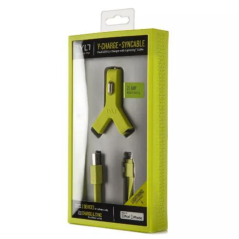 Kit Chargeur allume-cigare USB*2 + Cable Lighting TYLT 2.1A MFi - Vert — Accessoire · Smarty Paris 18e